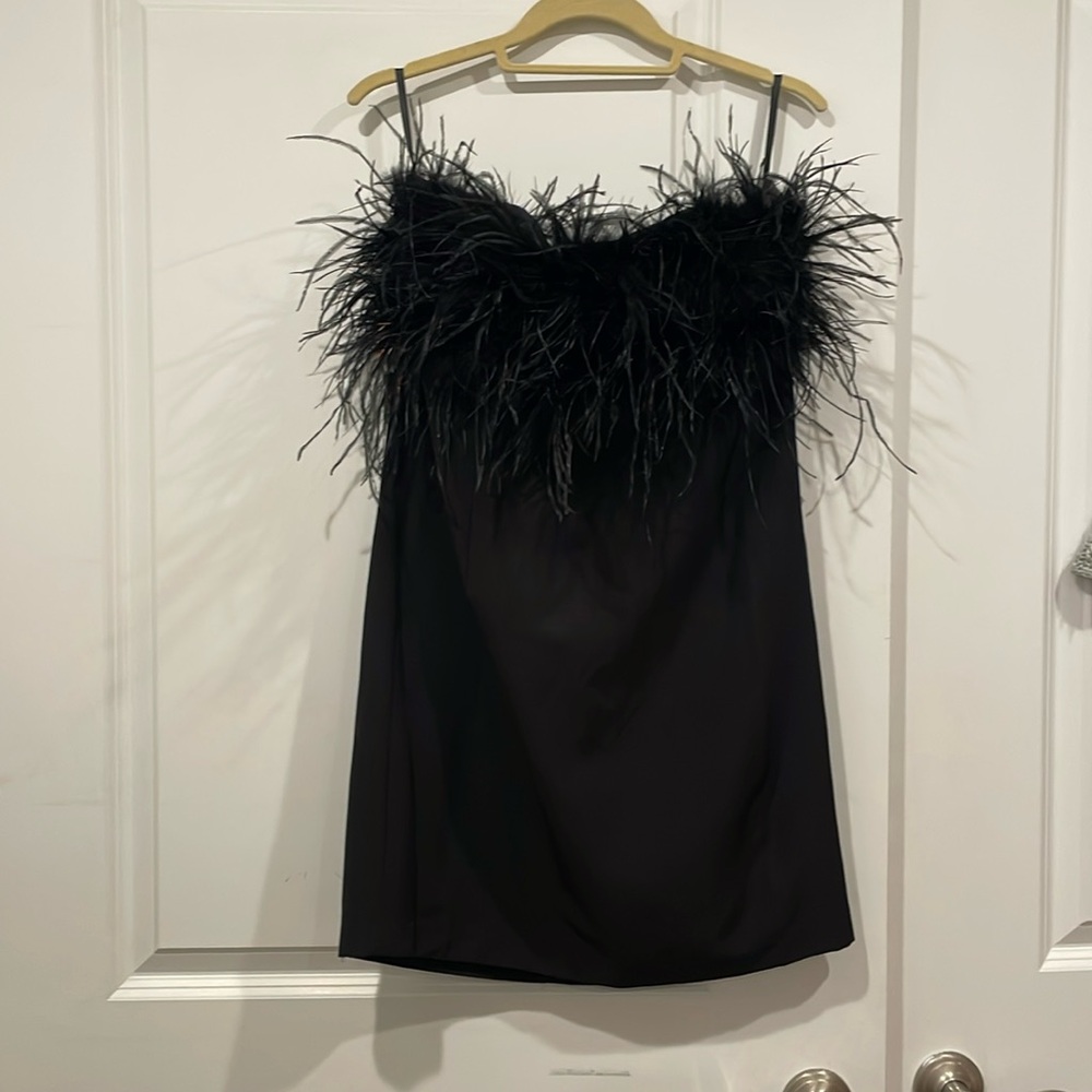 NWT Bardot Black Feathered Dress size 12/XL